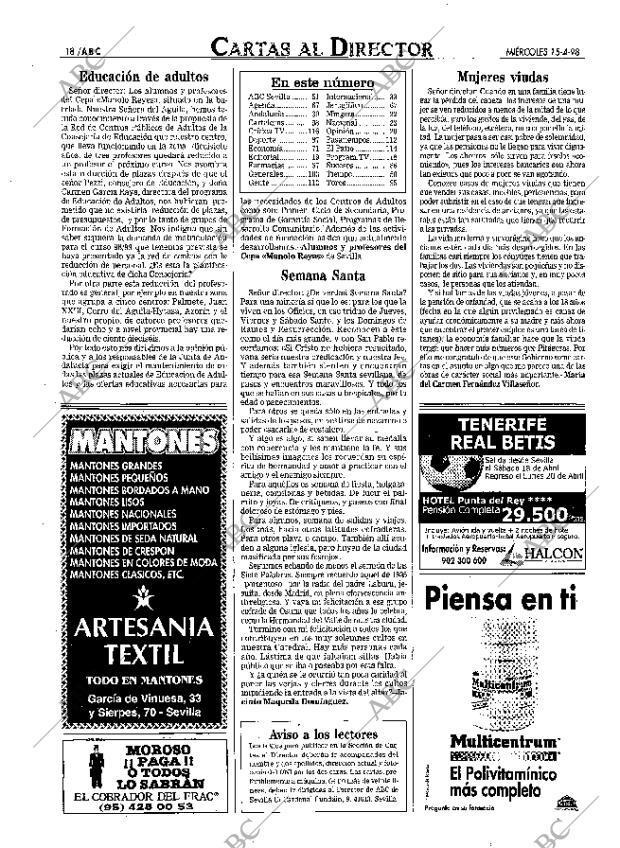 ABC SEVILLA 15-04-1998 página 18