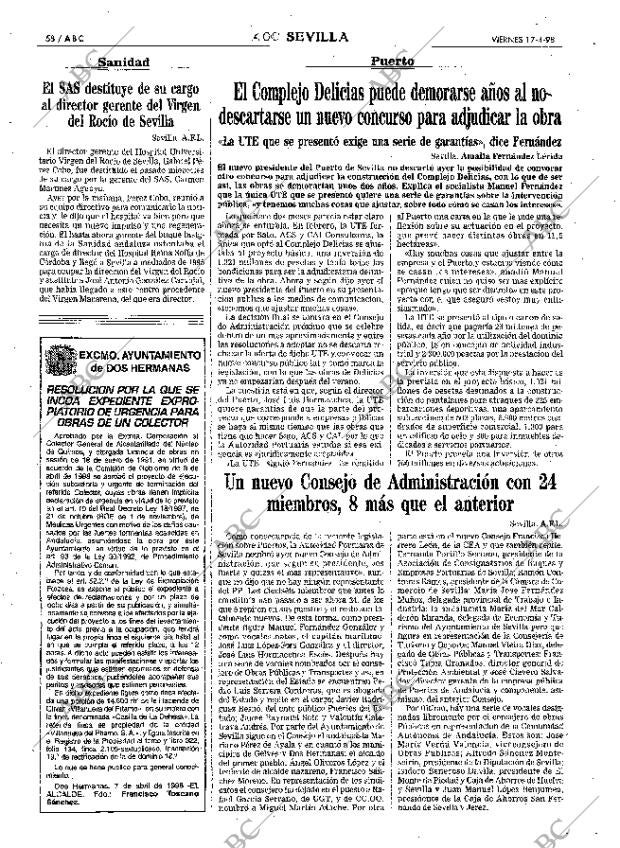 ABC SEVILLA 17-04-1998 página 58