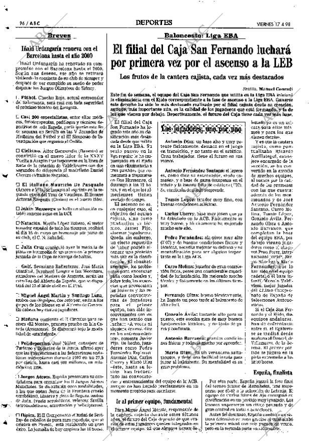 ABC SEVILLA 17-04-1998 página 96