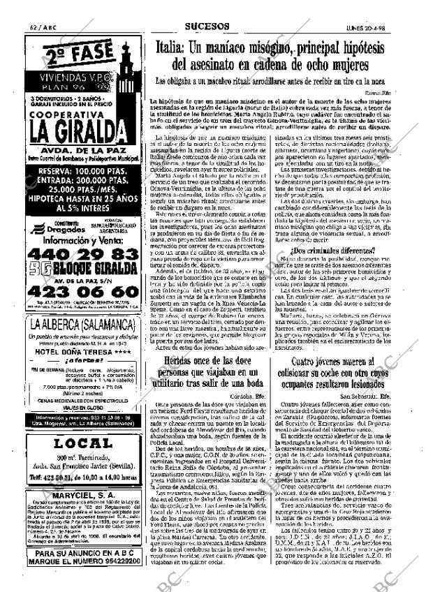 ABC SEVILLA 20-04-1998 página 62