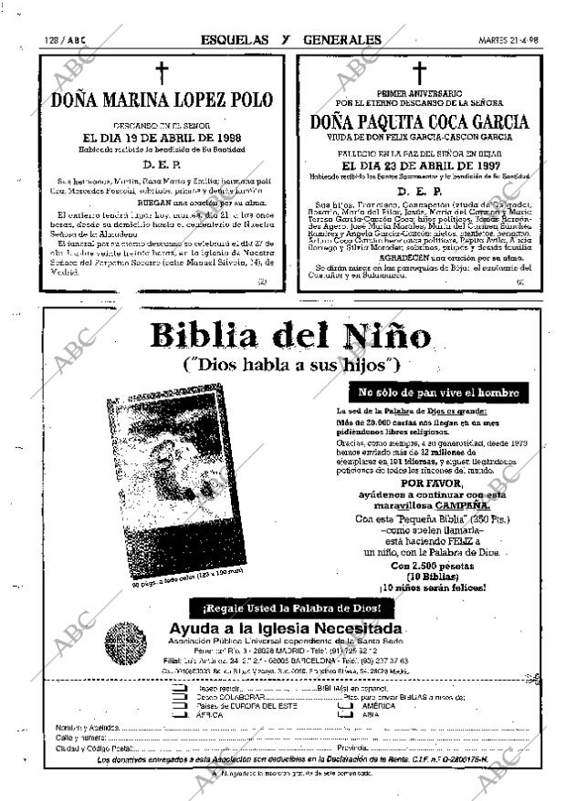 ABC MADRID 21-04-1998 página 128