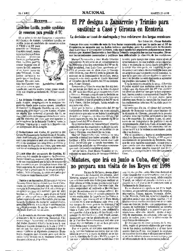 ABC MADRID 21-04-1998 página 26
