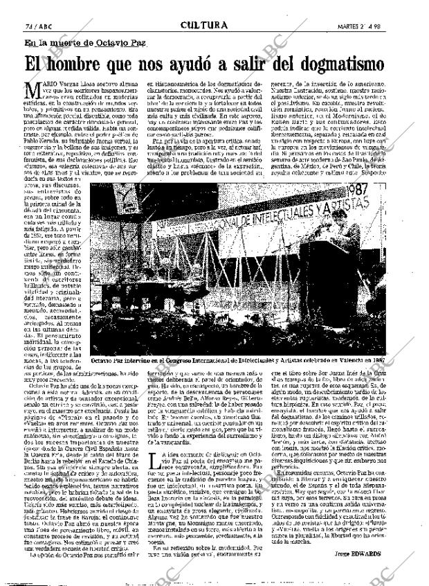 ABC MADRID 21-04-1998 página 74
