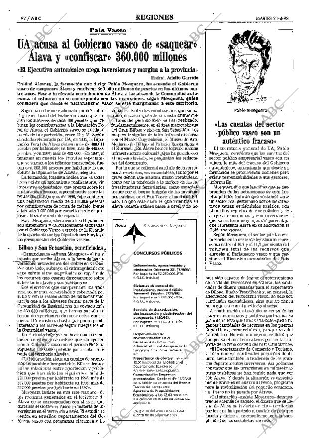 ABC MADRID 21-04-1998 página 92