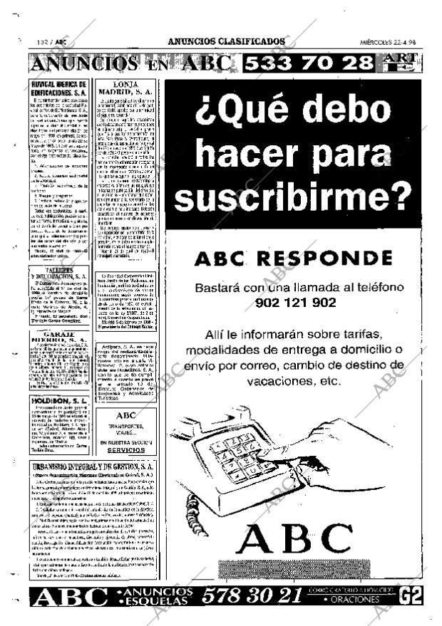 ABC MADRID 22-04-1998 página 132