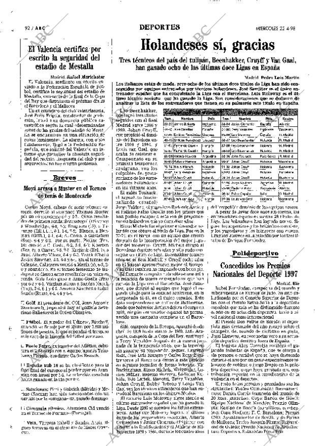 ABC MADRID 22-04-1998 página 92