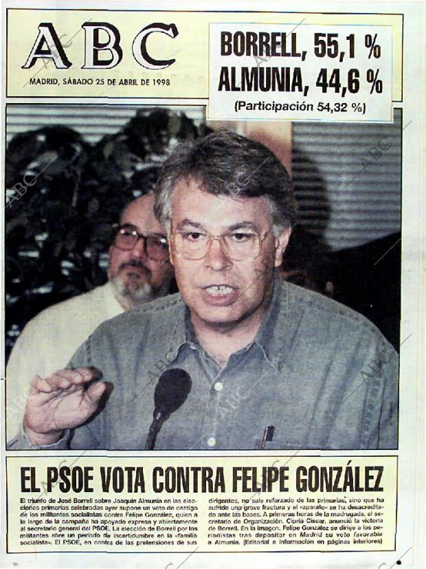ABC MADRID 25-04-1998 página 1