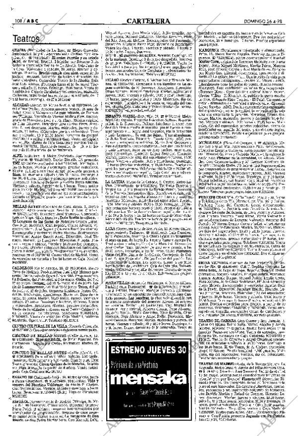 ABC MADRID 26-04-1998 página 108