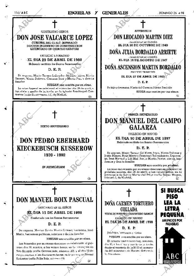 ABC MADRID 26-04-1998 página 116