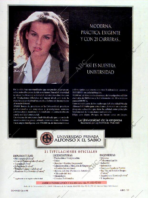 ABC MADRID 26-04-1998 página 21