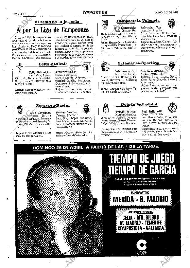 ABC MADRID 26-04-1998 página 96