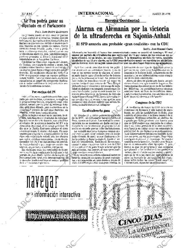 ABC MADRID 28-04-1998 página 32