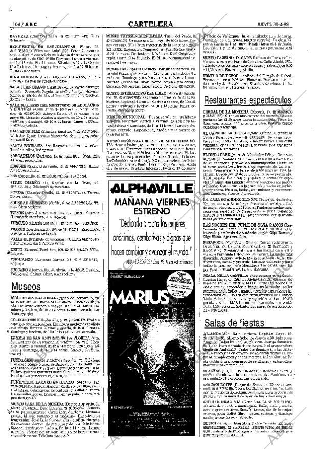 ABC MADRID 30-04-1998 página 104