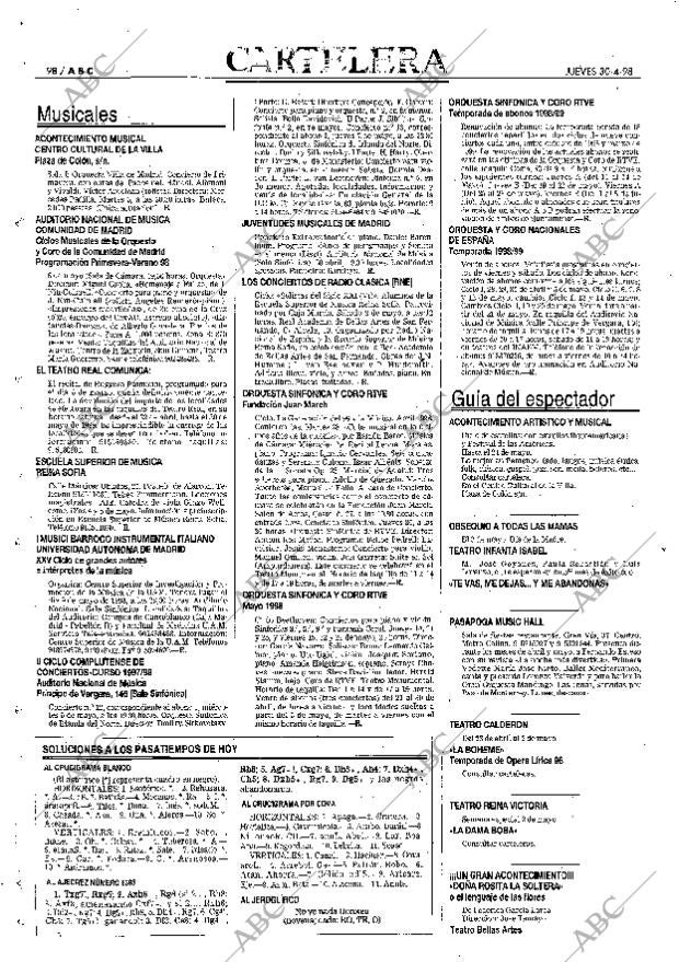 ABC MADRID 30-04-1998 página 98