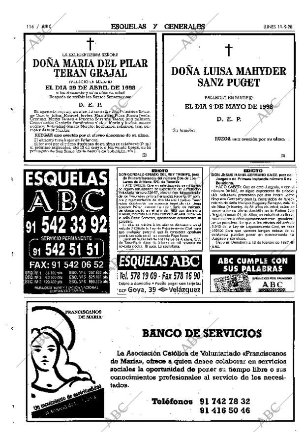 ABC MADRID 11-05-1998 página 116
