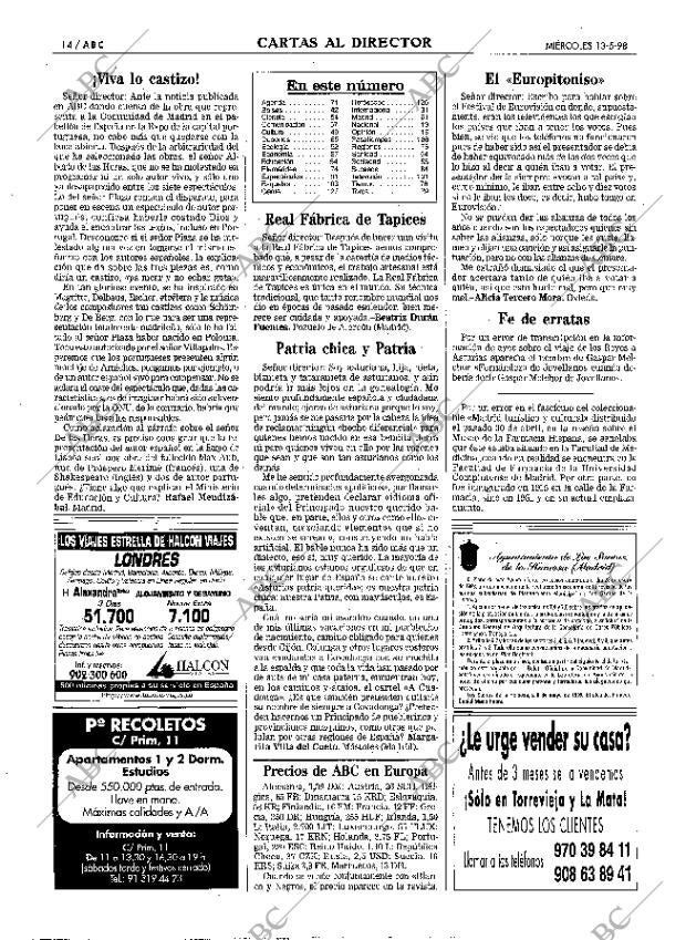 ABC MADRID 13-05-1998 página 14