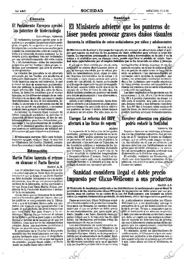 ABC MADRID 13-05-1998 página 54