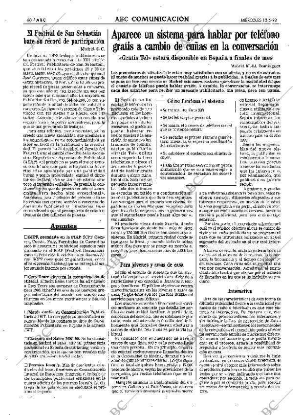 ABC MADRID 13-05-1998 página 60