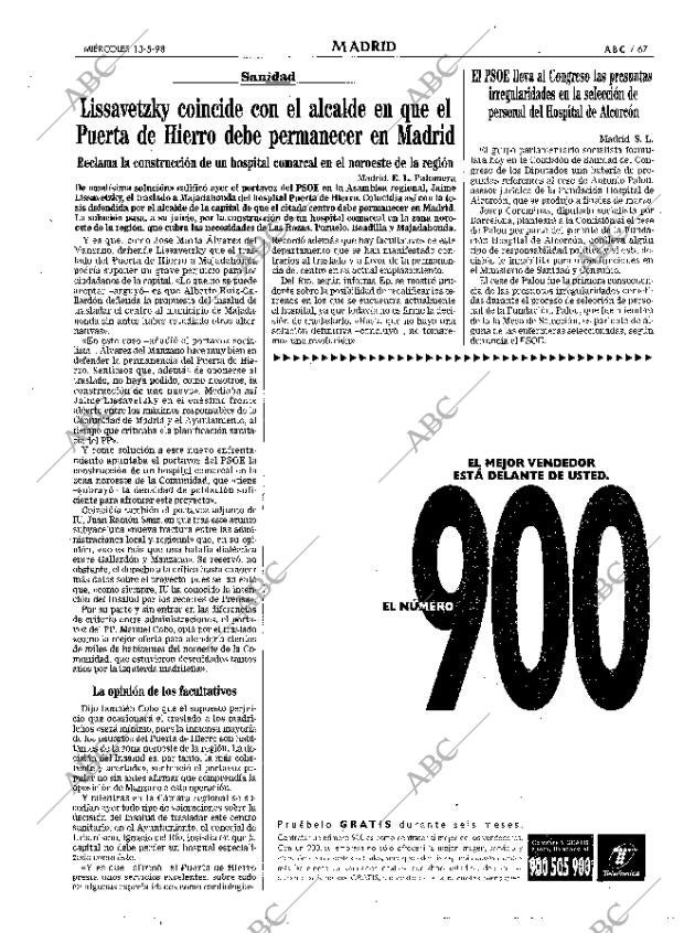 ABC MADRID 13-05-1998 página 67