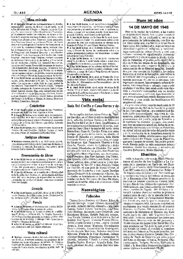 ABC SEVILLA 14-05-1998 página 70