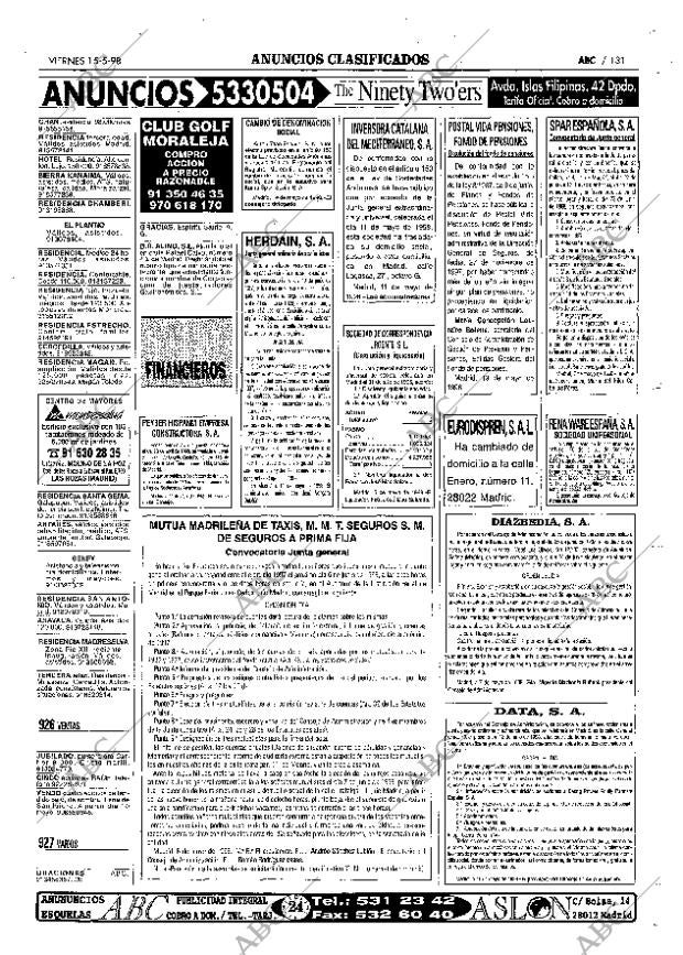ABC MADRID 15-05-1998 página 131