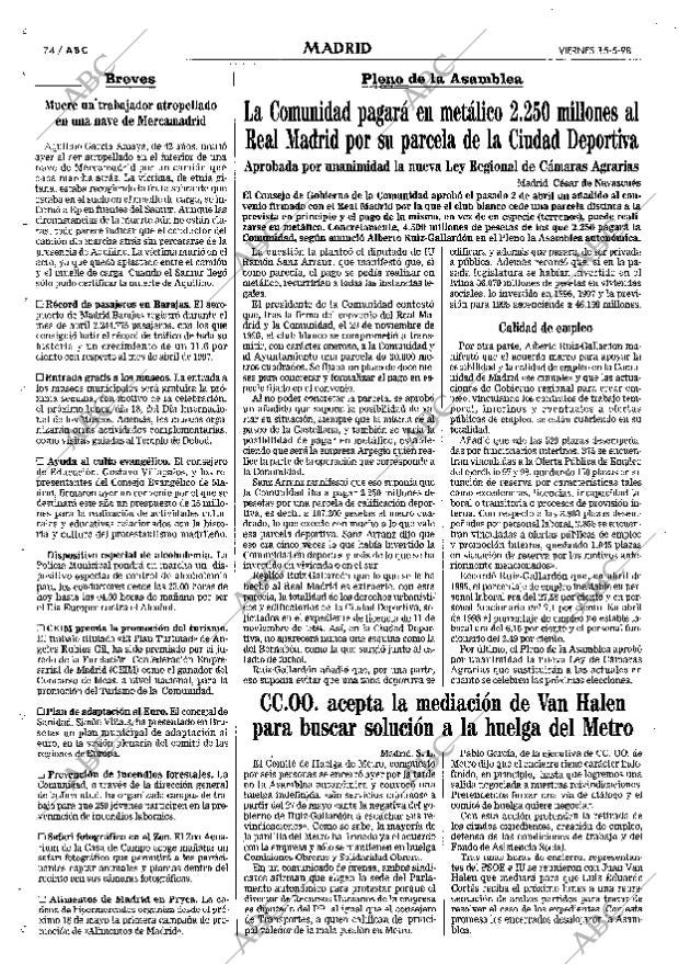 ABC MADRID 15-05-1998 página 74