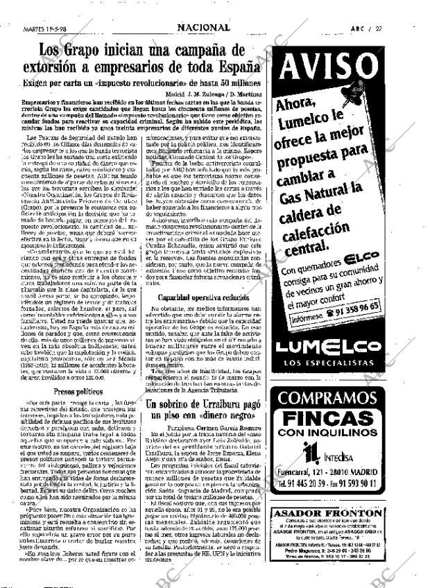 ABC MADRID 19-05-1998 página 27