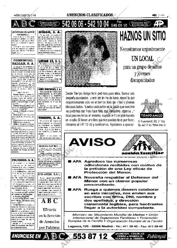 ABC MADRID 20-05-1998 página 141