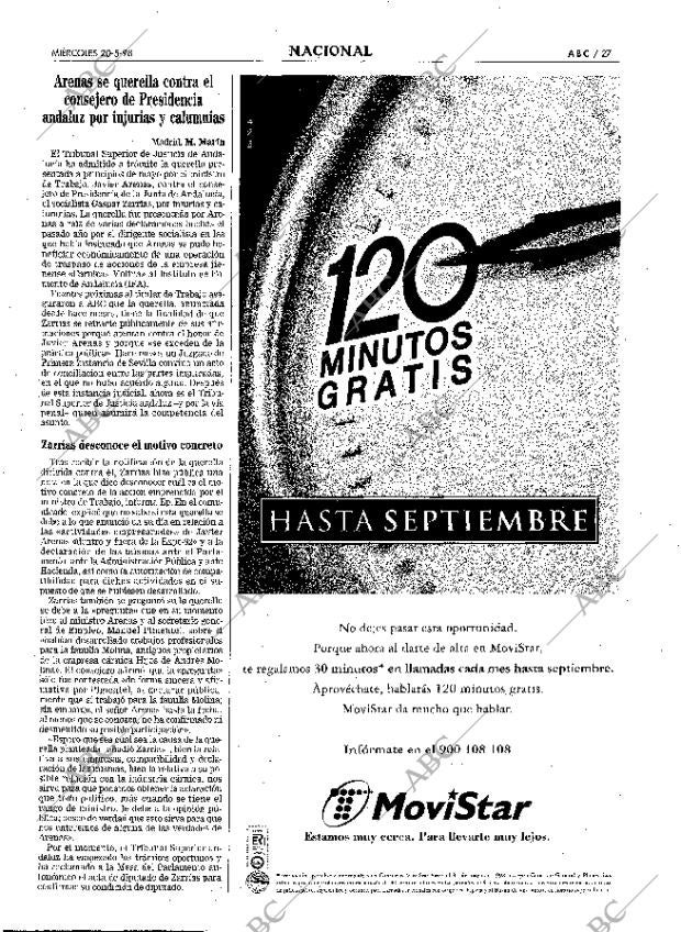 ABC MADRID 20-05-1998 página 27