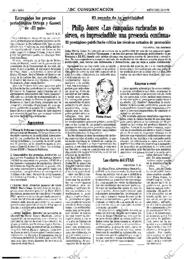 ABC MADRID 20-05-1998 página 68