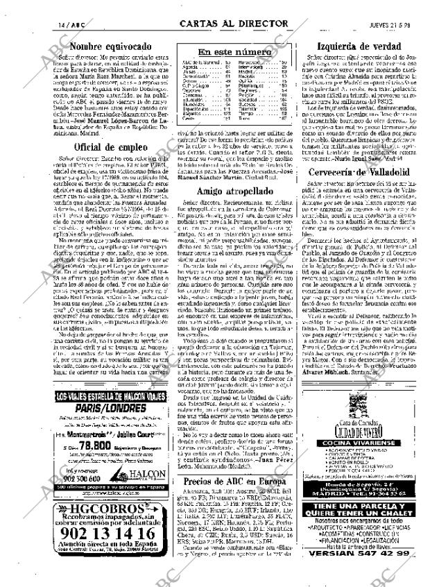 ABC MADRID 21-05-1998 página 14