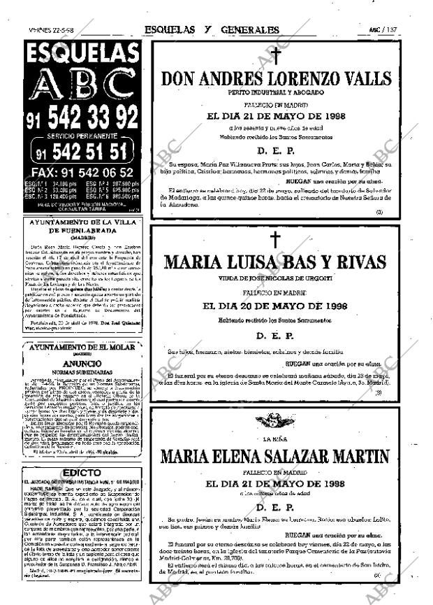 ABC MADRID 22-05-1998 página 137