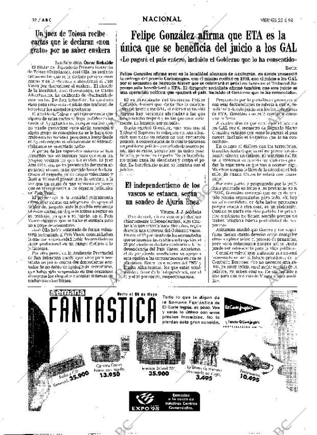 ABC MADRID 22-05-1998 página 32
