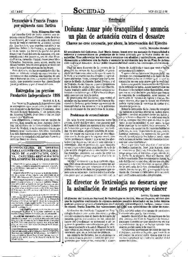 ABC MADRID 22-05-1998 página 62