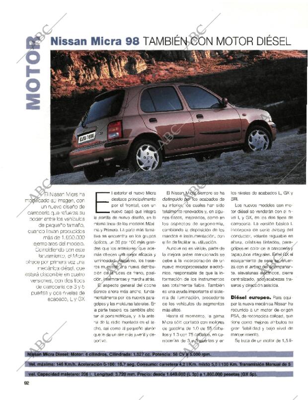 BLANCO Y NEGRO MADRID 24-05-1998 página 92