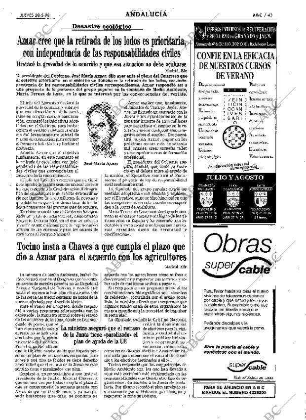 ABC SEVILLA 28-05-1998 página 43