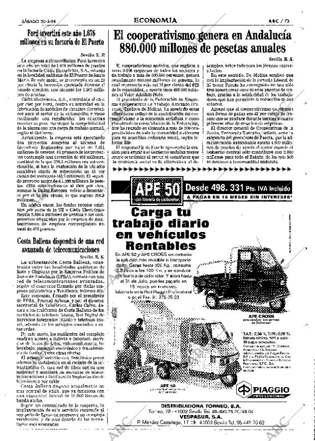 ABC SEVILLA 30-05-1998 página 73