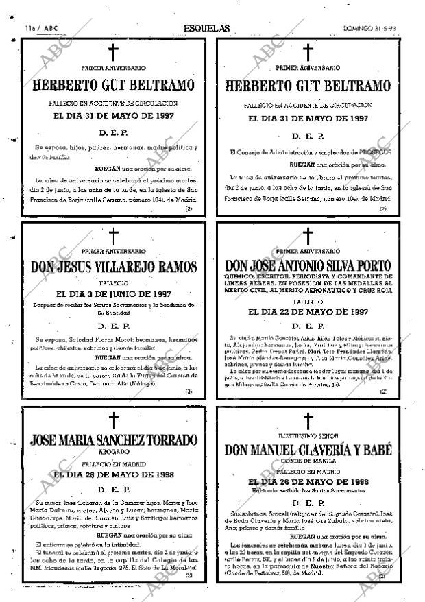 ABC MADRID 31-05-1998 página 116