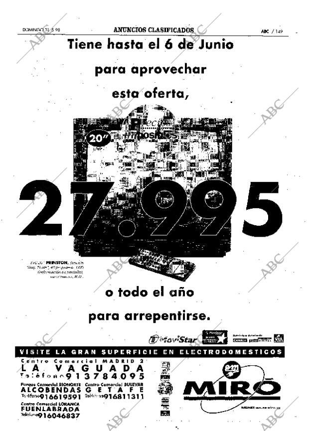 ABC MADRID 31-05-1998 página 149