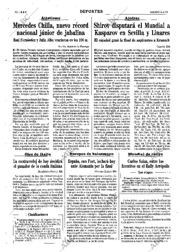 ABC SEVILLA 06-06-1998 página 92