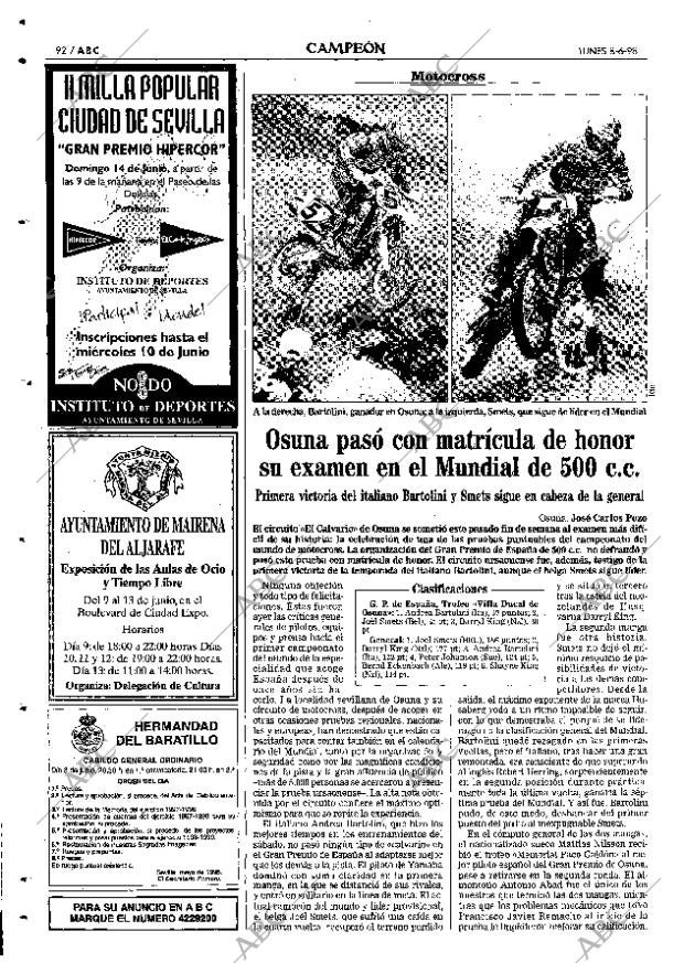 ABC SEVILLA 08-06-1998 página 92