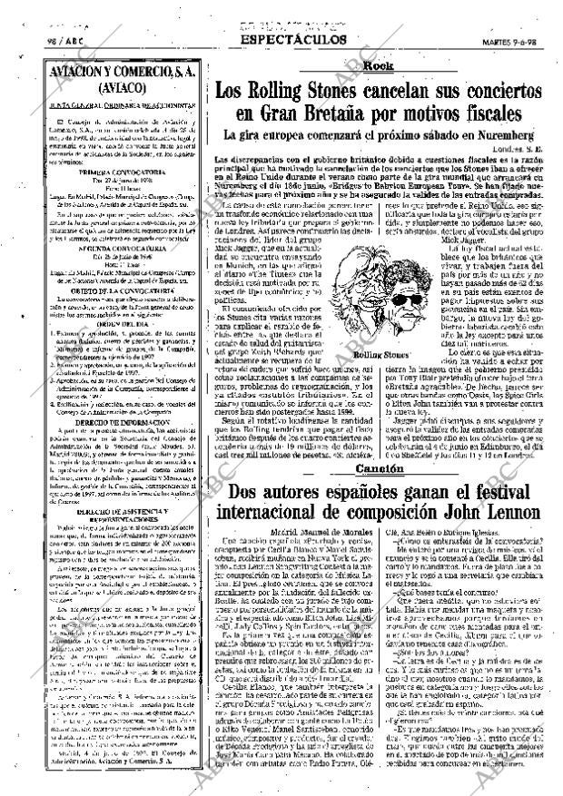 ABC MADRID 09-06-1998 página 98