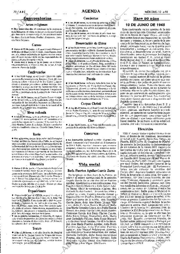 ABC SEVILLA 10-06-1998 página 70