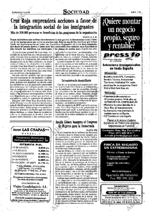 ABC MADRID 14-06-1998 página 85