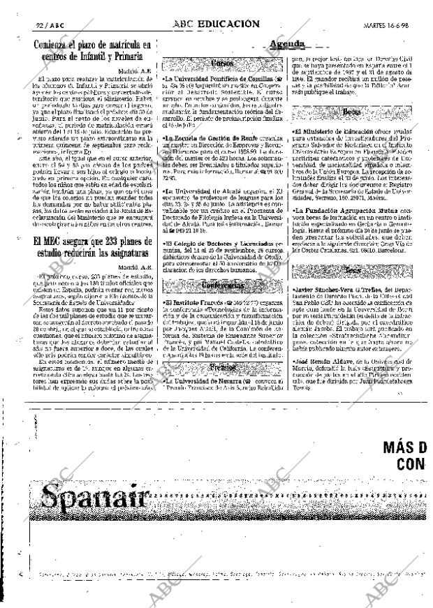 ABC MADRID 16-06-1998 página 92