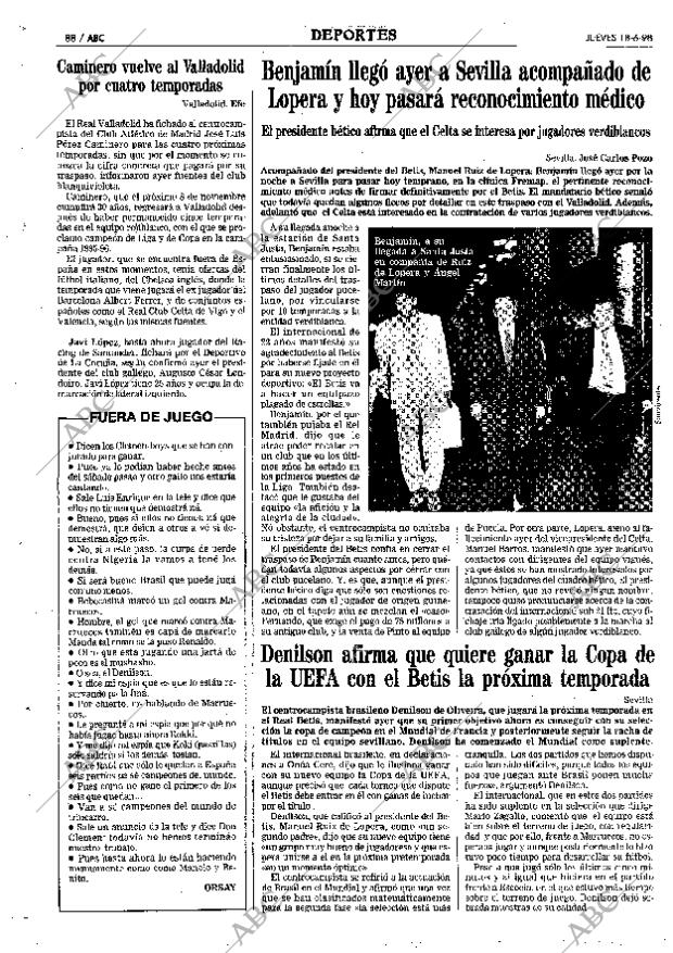 ABC SEVILLA 18-06-1998 página 88