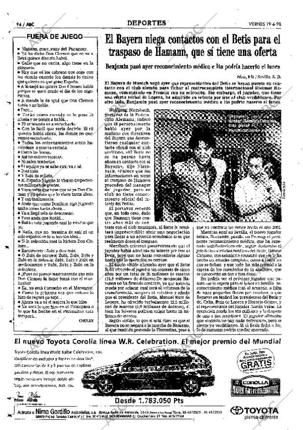 ABC SEVILLA 19-06-1998 página 94