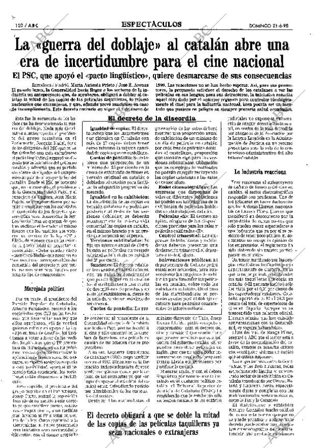 ABC MADRID 21-06-1998 página 102