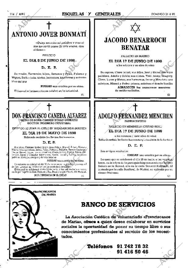 ABC MADRID 21-06-1998 página 114