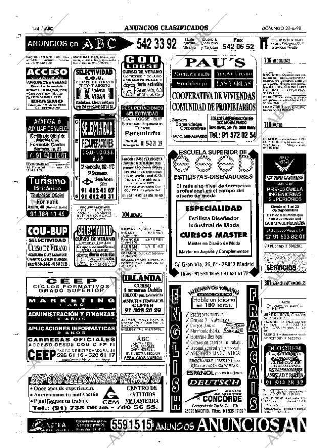 ABC MADRID 21-06-1998 página 144